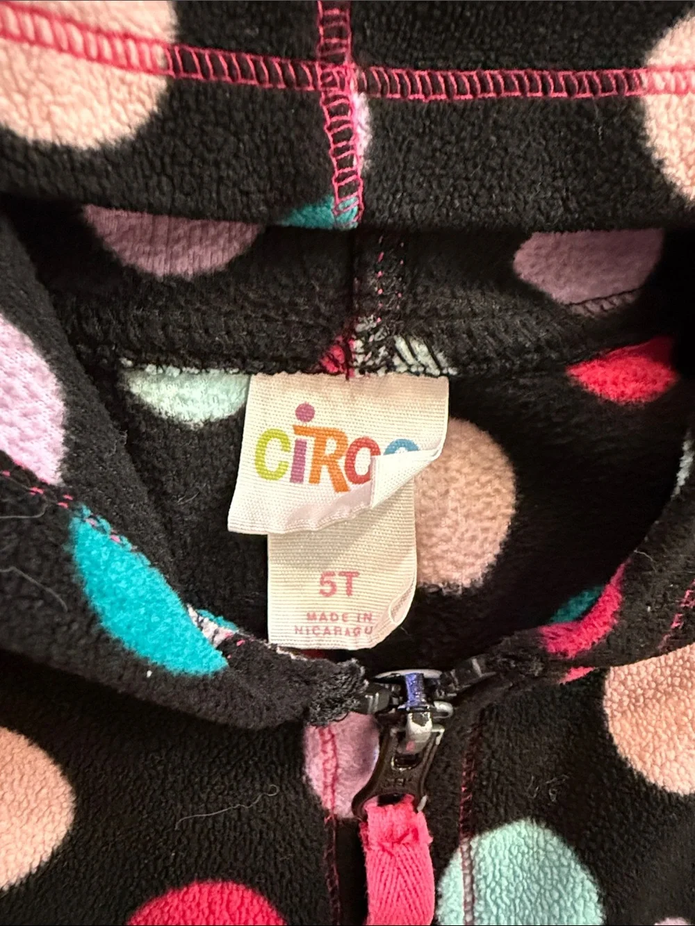 Circo 5T Girl Fleece Zip Up Hooded Jacket.  Gently worn.
